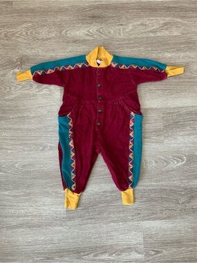 Vintage Winnie the Pooh Corduroy Button Up Romper